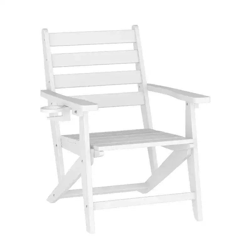 Merrick Lane Set 7 pz Adirondack Tavolo e Sedie con Portabicchieri Pieghevoli in HDPE Riciclato