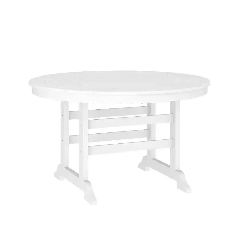 Flash Furniture Tolleson Set da Pranzo Commerciale Adirondack 5 Pezzi con Tavolo Rotondo da 48 Interno/Esterno in HDPE Riciclato e 4 Sedie con Portabicchieri