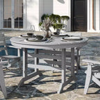 Flash Furniture Tolleson Set da Pranzo Commerciale Adirondack 5 Pezzi con Tavolo Rotondo da 48 Interno/Esterno in HDPE Riciclato e 4 Sedie con Portabicchieri