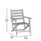 Flash Furniture Tolleson Set da Pranzo Commerciale Adirondack 5 Pezzi con Tavolo Rotondo da 48 Interno/Esterno in HDPE Riciclato e 4 Sedie con Portabicchieri