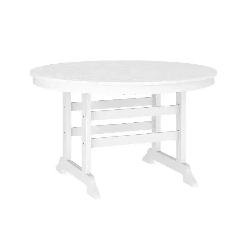 Flash Furniture Tolleson Set da Pranzo Commerciale Adirondack 5 Pezzi con Tavolo Rotondo da 48 Interno/Esterno in HDPE Riciclato e 4 Sedie con Portabicchieri