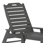 Set 3 Pezzi di Sedie/Tavolo Adirondack Merrick Lane per Uso Interno/Esterno con 2 Sedie a Sdraio Regolabili con Portabicchieri e Tavolino Pieghevole