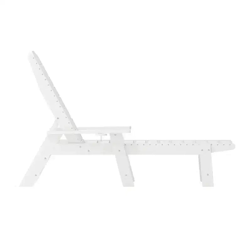 Set 3 Pezzi di Sedie/Tavolo Adirondack Merrick Lane per Uso Interno/Esterno con 2 Sedie a Sdraio Regolabili con Portabicchieri e Tavolino Pieghevole
