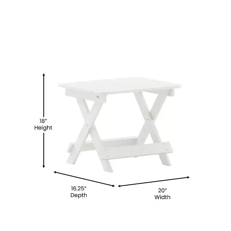 Set 3 Pezzi di Sedie/Tavolo Adirondack Merrick Lane per Uso Interno/Esterno con 2 Sedie a Sdraio Regolabili con Portabicchieri e Tavolino Pieghevole