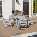 Tavolo e sedie Adirondack Merrick Lane 5 pz con portabicchieri a scomparsa in HDPE riciclato