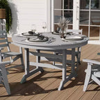 Tavolo e sedie Adirondack Merrick Lane 5 pz con portabicchieri a scomparsa in HDPE riciclato