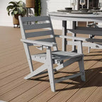 Tavolo e sedie Adirondack Merrick Lane 5 pz con portabicchieri a scomparsa in HDPE riciclato