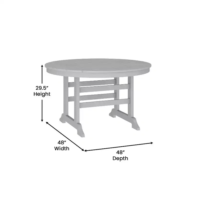 Tavolo e sedie Adirondack Merrick Lane 5 pz con portabicchieri a scomparsa in HDPE riciclato