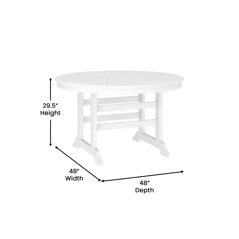 Tavolo e sedie Adirondack Merrick Lane 5 pz con portabicchieri a scomparsa in HDPE riciclato
