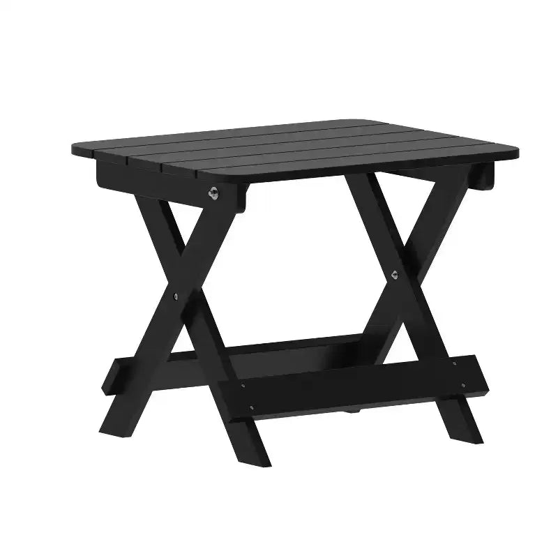 Emma and Oliver Set 3 Pezzi per Interni/Esterni con 2 Lettini Adirondack Regolabili in Poliresina con Portabicchieri Girevoli e Tavolino Pieghevole