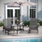 Emma and Oliver Set 3 Pezzi per Interni/Esterni con 2 Lettini Adirondack Regolabili in Poliresina con Portabicchieri Girevoli e Tavolino Pieghevole