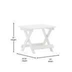 Emma and Oliver Set 3 Pezzi per Interni/Esterni con 2 Lettini Adirondack Regolabili in Poliresina con Portabicchieri Girevoli e Tavolino Pieghevole