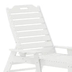 Emma and Oliver Set 3 Pezzi per Interni/Esterni con 2 Lettini Adirondack Regolabili in Poliresina con Portabicchieri Girevoli e Tavolino Pieghevole