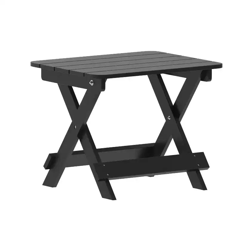 Emma and Oliver Set 3 Pezzi per Interni/Esterni con 2 Lettini Adirondack Regolabili in Poliresina con Portabicchieri Girevoli e Tavolino Pieghevole