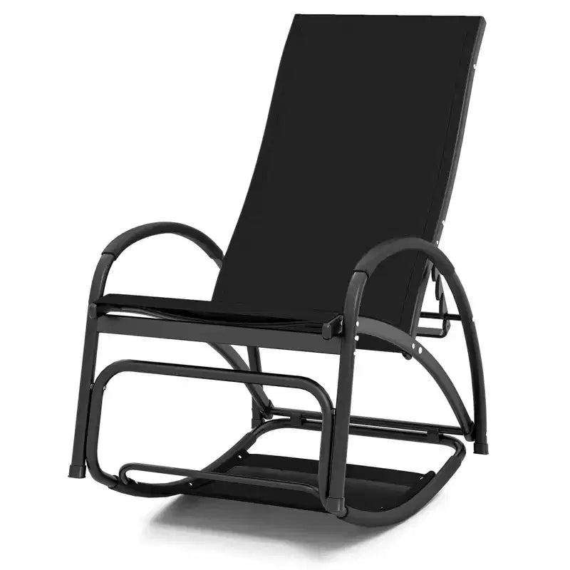Costway 1/2 PCS 2-in-1 Outdoor Rocking Chair with 4-Position Adjustable Backrest Curved Armrests