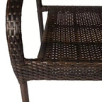 Balkene Home Rhodos Cafè da Esterno in Rattan, Impilabili, Intrecciati a Mano, Nessun Montaggio, per Tutte le Stagioni, Telaio in Acciaio Verniciato a Polvere, Leggeri, Portatili - Nero - Set da 4