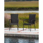 Balkene Home Morgan Outdoor Wicker Chair Set of 4 Black No Assembly Lightweight Portable Zero Maintenance Indoors Porch Backyard Garden Balcony