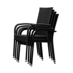 Balkene Home Morgan Outdoor Wicker Chair Set of 4 Black No Assembly Lightweight Portable Zero Maintenance Indoors Porch Backyard Garden Balcony