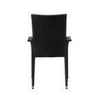 Balkene Home Morgan Outdoor Wicker Chair Set of 4 Black No Assembly Lightweight Portable Zero Maintenance Indoors Porch Backyard Garden Balcony