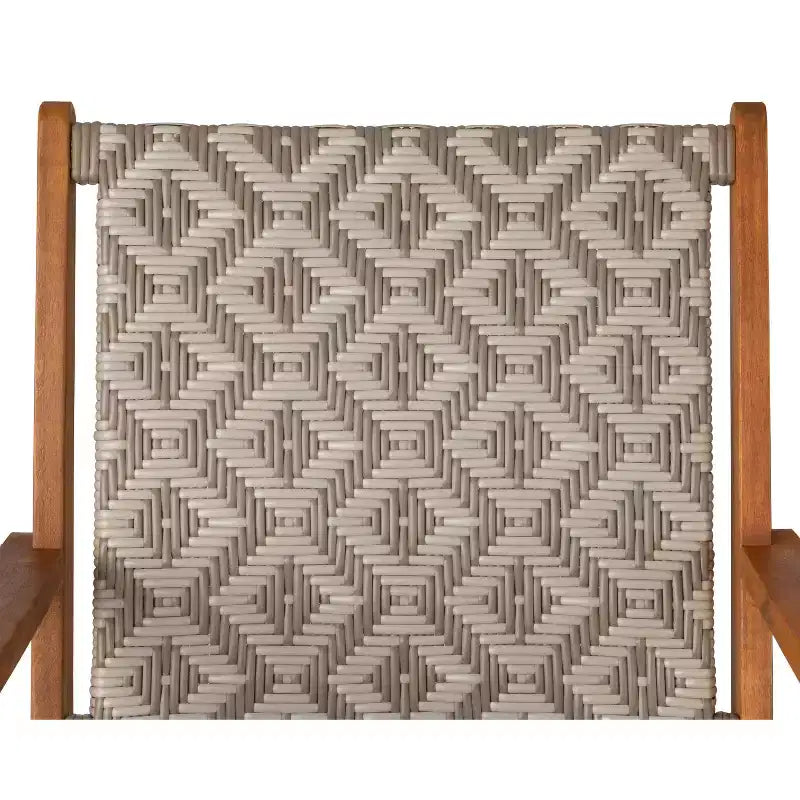 Balkene Home Vega Natural Stain Outdoor Chair All Weather Wicker Outdoor Chair Acacia Wood Construction Comfortable Armchair - Diamond Weave Wicker