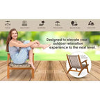 Balkene Home Vega Natural Stain Outdoor Chair All Weather Wicker Outdoor Chair Acacia Wood Construction Comfortable Armchair - Diamond Weave Wicker