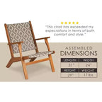 Balkene Home Vega Natural Stain Outdoor Chair All Weather Wicker Outdoor Chair Acacia Wood Construction Comfortable Armchair - Diamond Weave Wicker
