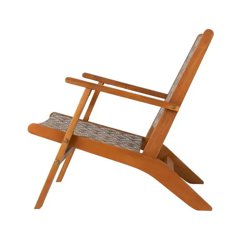 Balkene Home Vega Natural Stain Outdoor Chair All Weather Wicker Outdoor Chair Acacia Wood Construction Comfortable Armchair - Diamond Weave Wicker
