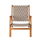 Balkene Home Vega Natural Stain Outdoor Chair All Weather Wicker Outdoor Chair Acacia Wood Construction Comfortable Armchair - Diamond Weave Wicker