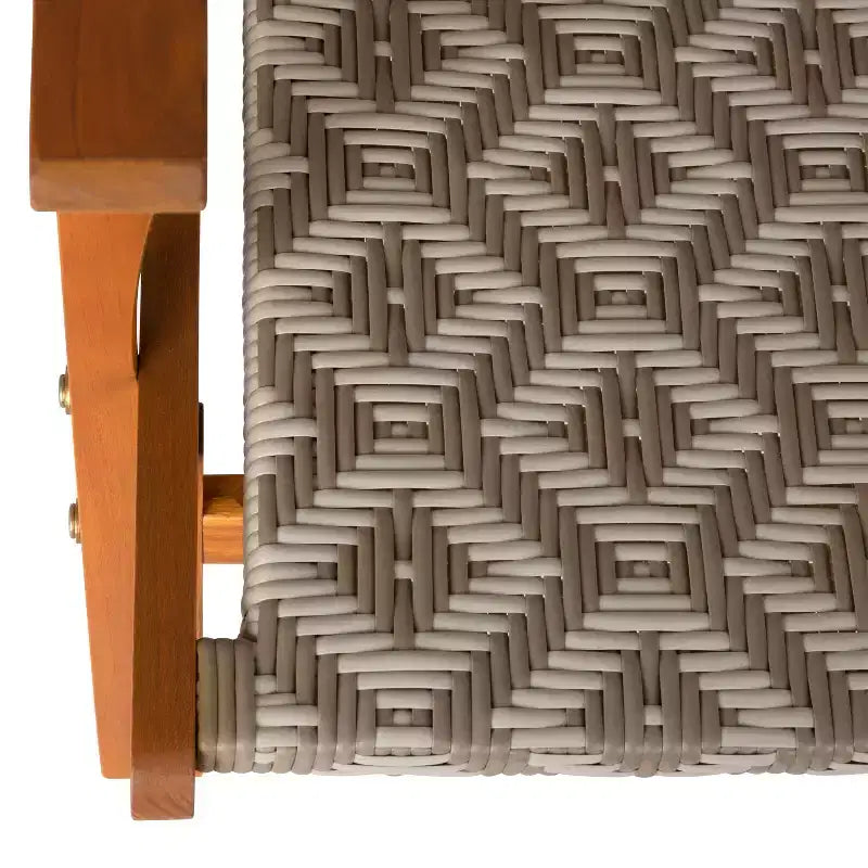 Balkene Home Vega Natural Stain Outdoor Chair All Weather Wicker Outdoor Chair Acacia Wood Construction Comfortable Armchair - Diamond Weave Wicker