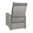 Emma and Oliver Aritzo Wicker Rattan Patio Recliner Lounge Chair with Side Flip-Up Table for Indoor/Outdoor Use