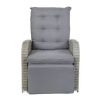 Emma and Oliver Aritzo Wicker Rattan Patio Recliner Lounge Chair with Side Flip-Up Table for Indoor/Outdoor Use