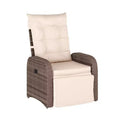 Emma and Oliver Aritzo Wicker Rattan Patio Recliner Lounge Chair with Side Flip-Up Table for Indoor/Outdoor Use