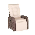 Emma and Oliver Aritzo Wicker Rattan Patio Recliner Lounge Chair with Side Flip-Up Table for Indoor/Outdoor Use