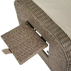 Merrick Lane Set of 2 Modern Style Patio Wicker Rattan Indoor/Outdoor Recliner Lounge Chairs with Side Tables and Adjustable Backs