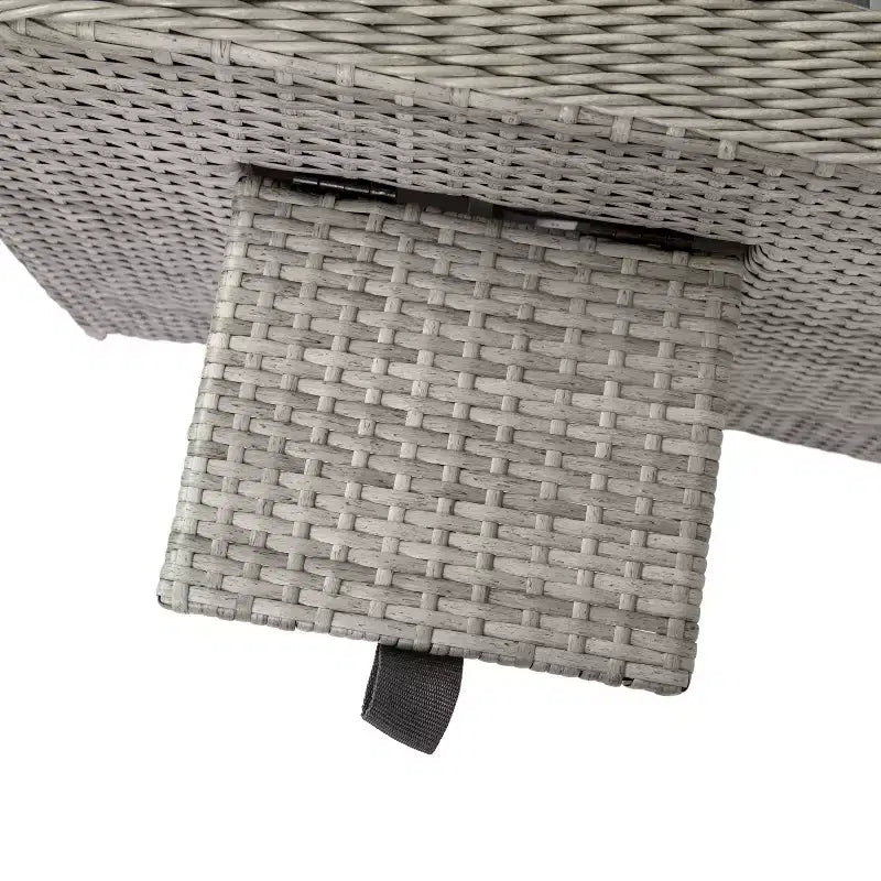 Merrick Lane Set of 2 Modern Style Patio Wicker Rattan Indoor/Outdoor Recliner Lounge Chairs with Side Tables and Adjustable Backs