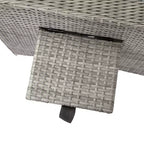 Merrick Lane Set of 2 Modern Style Patio Wicker Rattan Indoor/Outdoor Recliner Lounge Chairs with Side Tables and Adjustable Backs