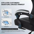 GTPLAYER Gaming Chair Fabric Office Chair with Linkage Armrests Ergonomic Computer Chair