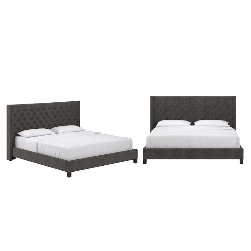 Detmold Wingback Button Tufted King Bed