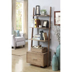 Convenience Concepts American Heritage Ladder Bookshelf with File Drawer