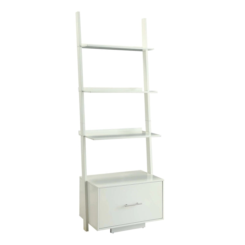 Convenience Concepts American Heritage Ladder Bookshelf with File Drawer