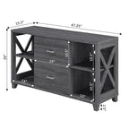 Convenience Concepts Oxford Deluxe 2 Drawer TV Stand with Shelves for TVs up to 55 Inches