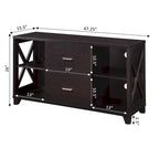 Convenience Concepts Oxford Deluxe 2 Drawer TV Stand with Shelves for TVs up to 55 Inches