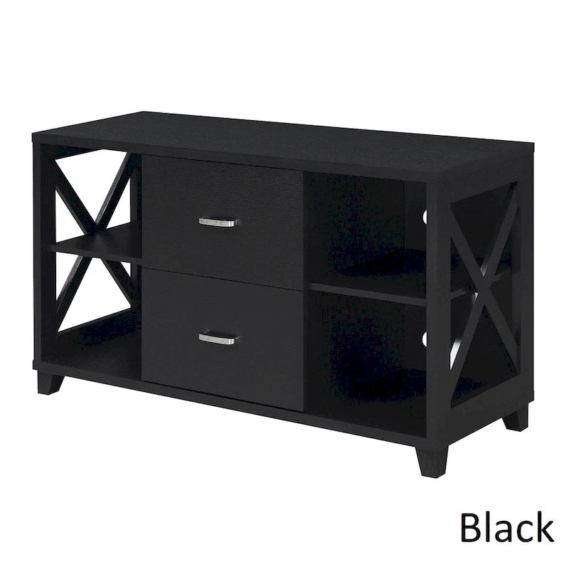 Convenience Concepts Oxford Deluxe 2 Drawer TV Stand with Shelves for TVs up to 55 Inches
