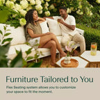 Honeycomb Outdoor Edisto Seat - Oak Aluminum Chair: Weather Resistant Modular Patio Lounge Furniture