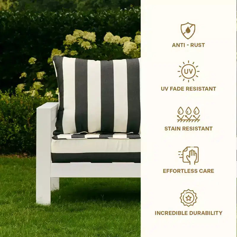 Honeycomb Outdoor Edisto Seat - Oak Aluminum Chair: Weather Resistant Modular Patio Lounge Furniture