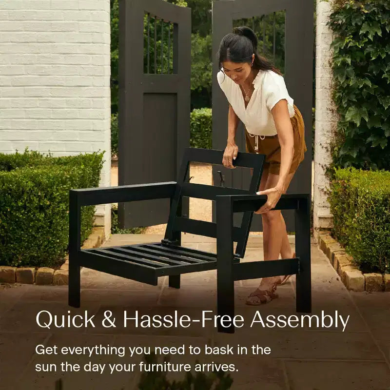 Honeycomb Outdoor Edisto Seat - Oak Aluminum Chair: Weather Resistant Modular Patio Lounge Furniture