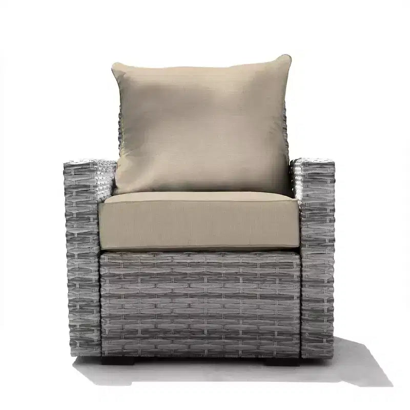Honeycomb Outdoor Carmel Seat - Ash Grey Wicker Chair: Weather Resistant Modular Patio Lounge Furniture