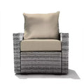 Honeycomb Outdoor Carmel Seat - Ash Grey Wicker Chair: Weather Resistant Modular Patio Lounge Furniture