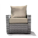 Honeycomb Outdoor Carmel Seat - Ash Grey Wicker Chair: Weather Resistant Modular Patio Lounge Furniture