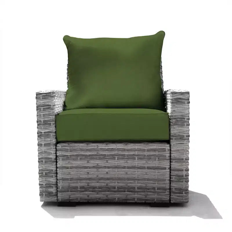 Sedia Carmel da Esterno Honeycomb - Seduta in Vimini Grigio Cenere: Mobili Modulari da Giardino Resistenti alle Intemperie